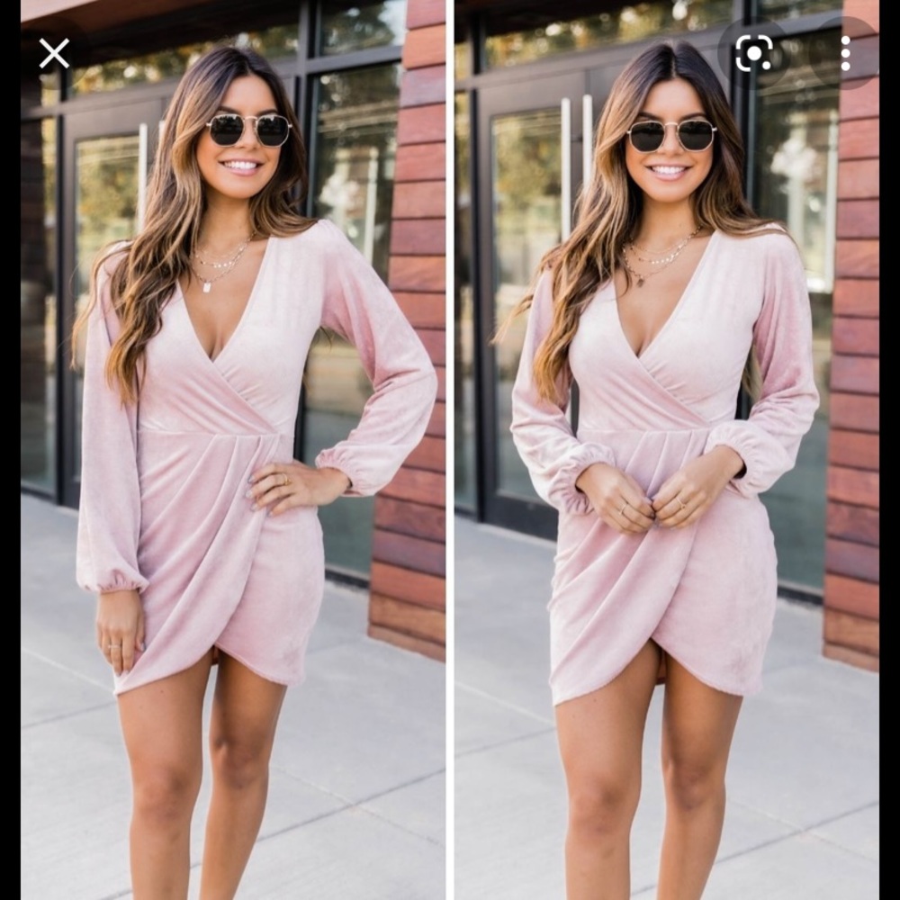 Pink Lilly velvet dress OBO
